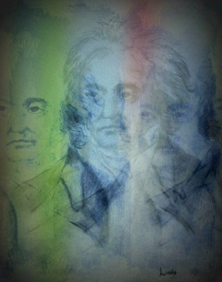 Many faces of Beethoven - Digital art